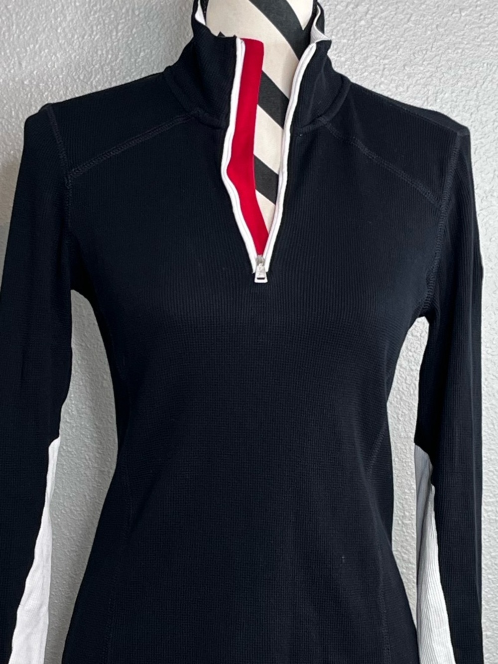 L-RL Ralph Lauren Active Sz S Gold Equestrian Y2K Long-Sleeve Pull-Over Top - Picture 5 of 13